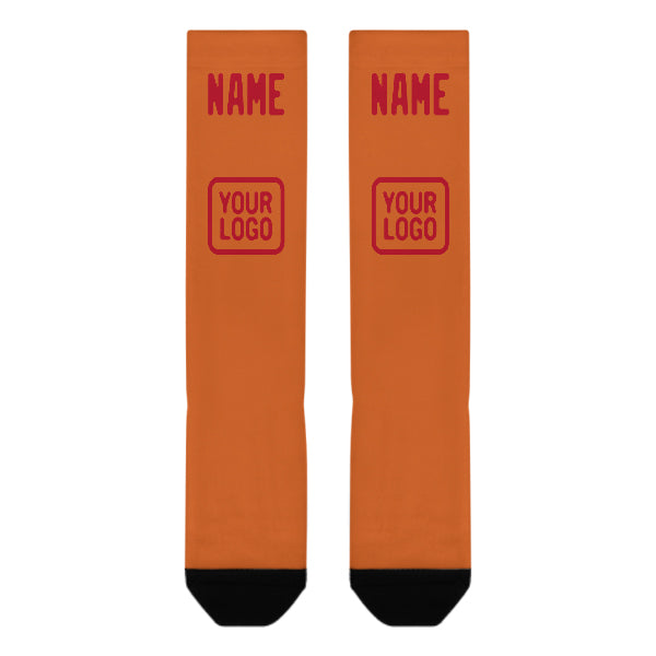 Maßgeschneidertes Orange Rot Kniestrümpfe