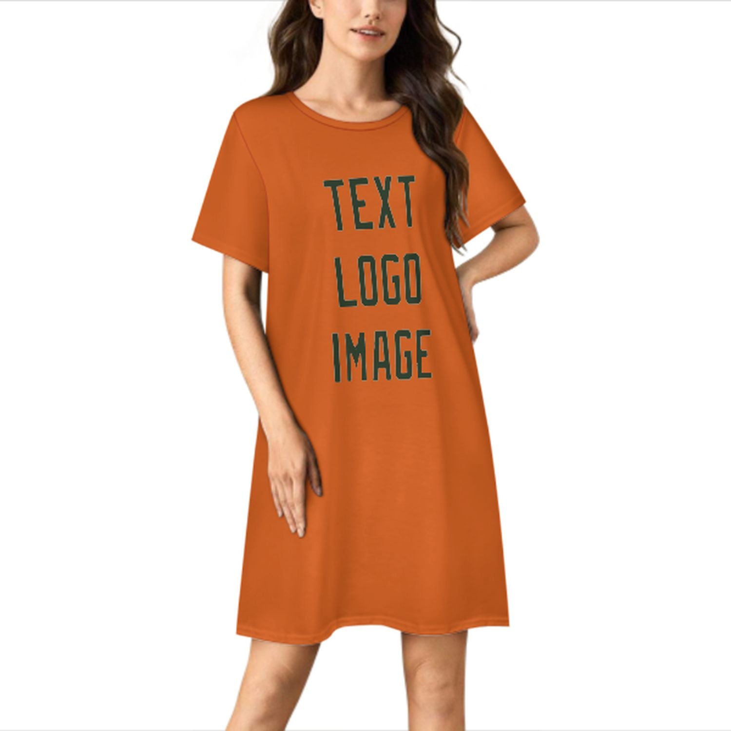 Maßgeschneidertes Orange Tannengrün Nachthemd