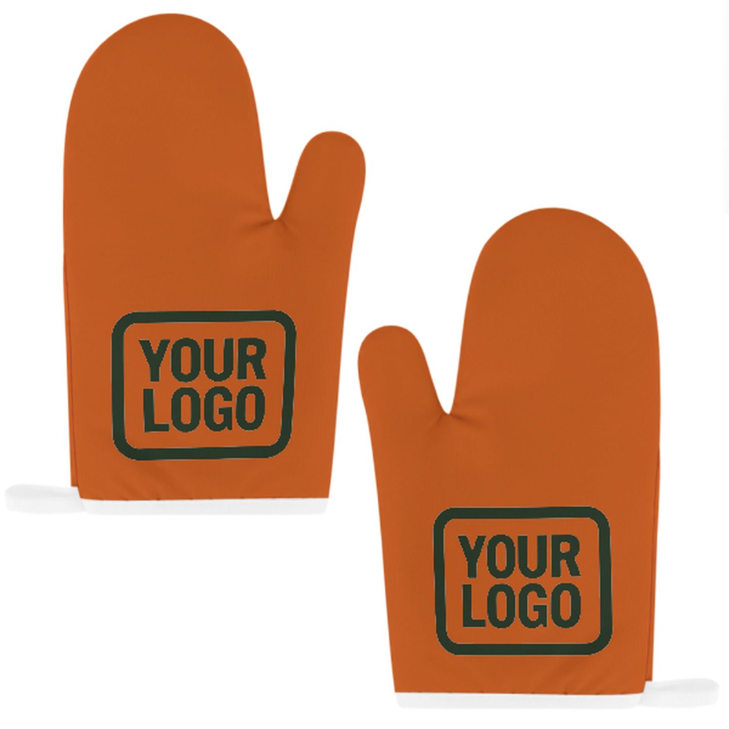 Maßgeschneidertes Orange  Tannengrün Topfhandschuh Set – 2-teilig