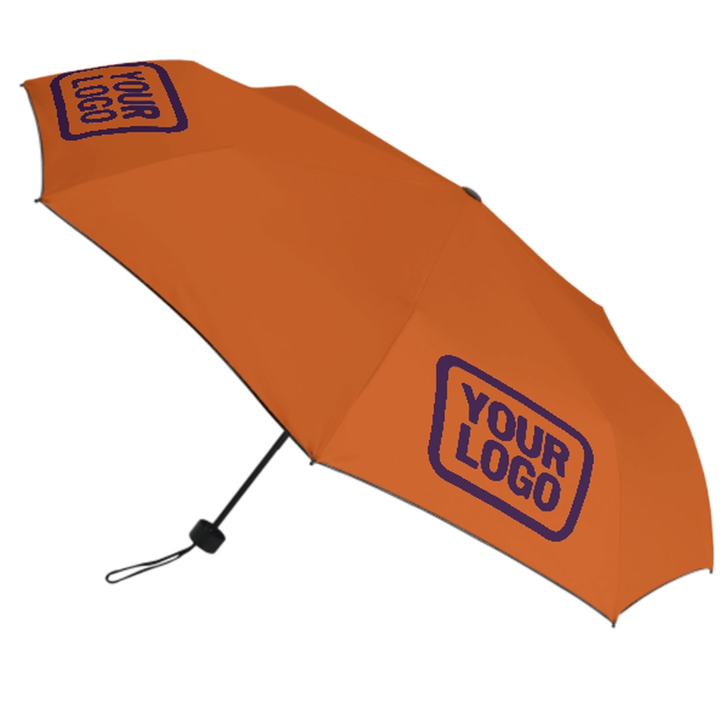 Maßgeschneidertes Orange Lila Automatik-Regenschirm