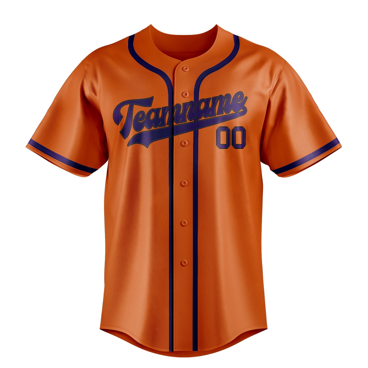 Benutzerdefiniertes Professionelles Orange Lila Baseballtrikot