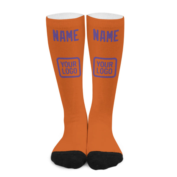 Maßgeschneidertes Orange Lavendel Kniestrümpfe