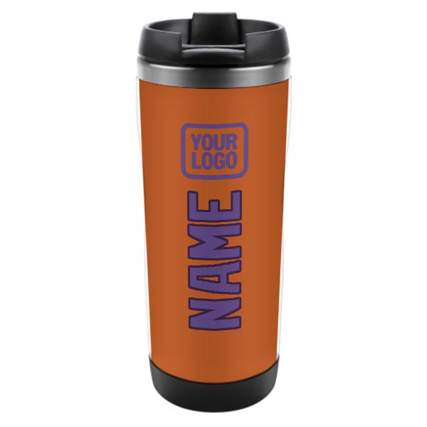 Tazza personalizzata in acciaio inossidabile arancione e lavanda