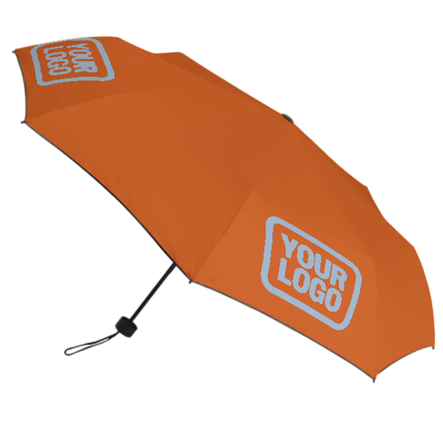 Maßgeschneidertes Orange Hellblau Automatik-Regenschirm