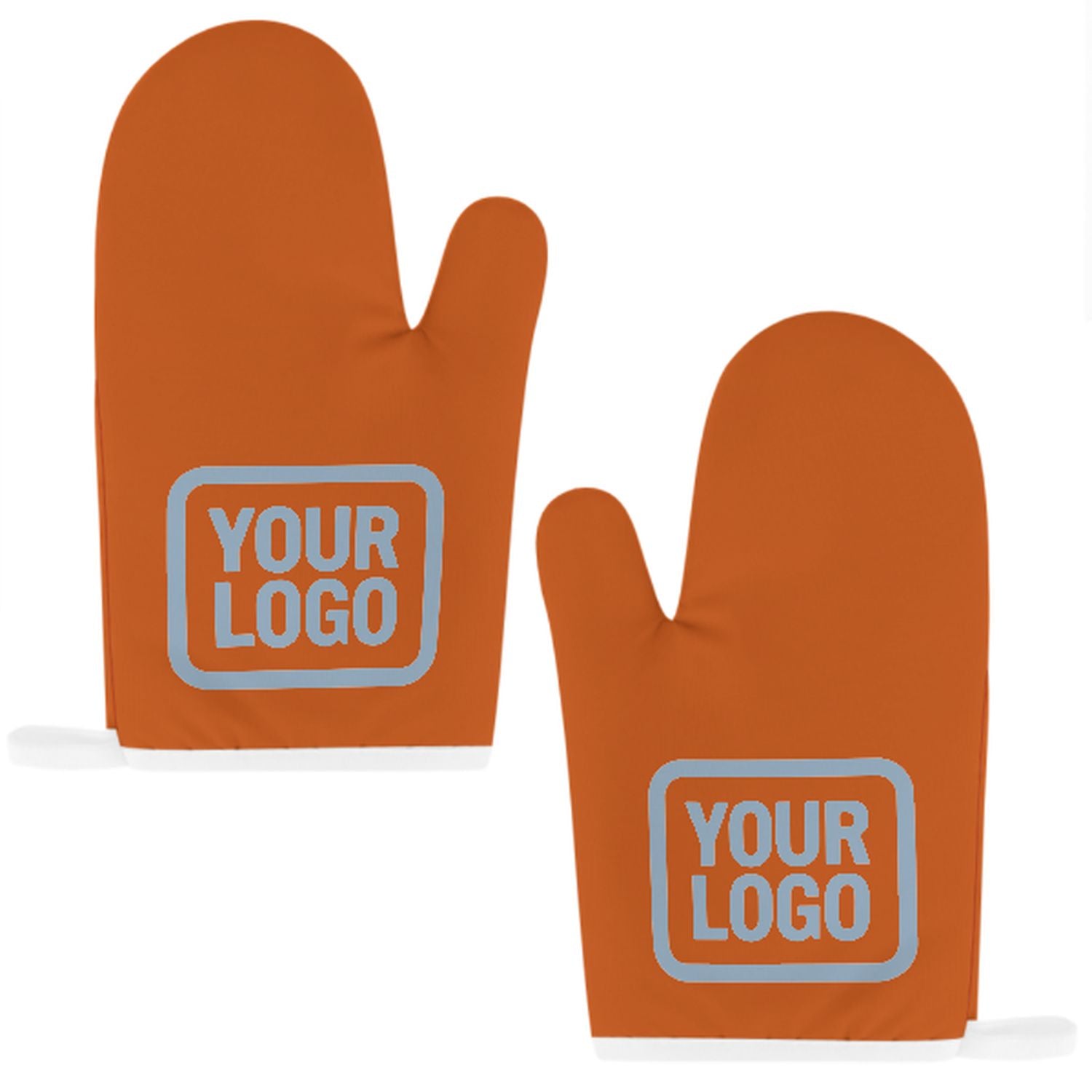 Maßgeschneidertes Orange  Hellblau Topfhandschuh Set – 2-teilig