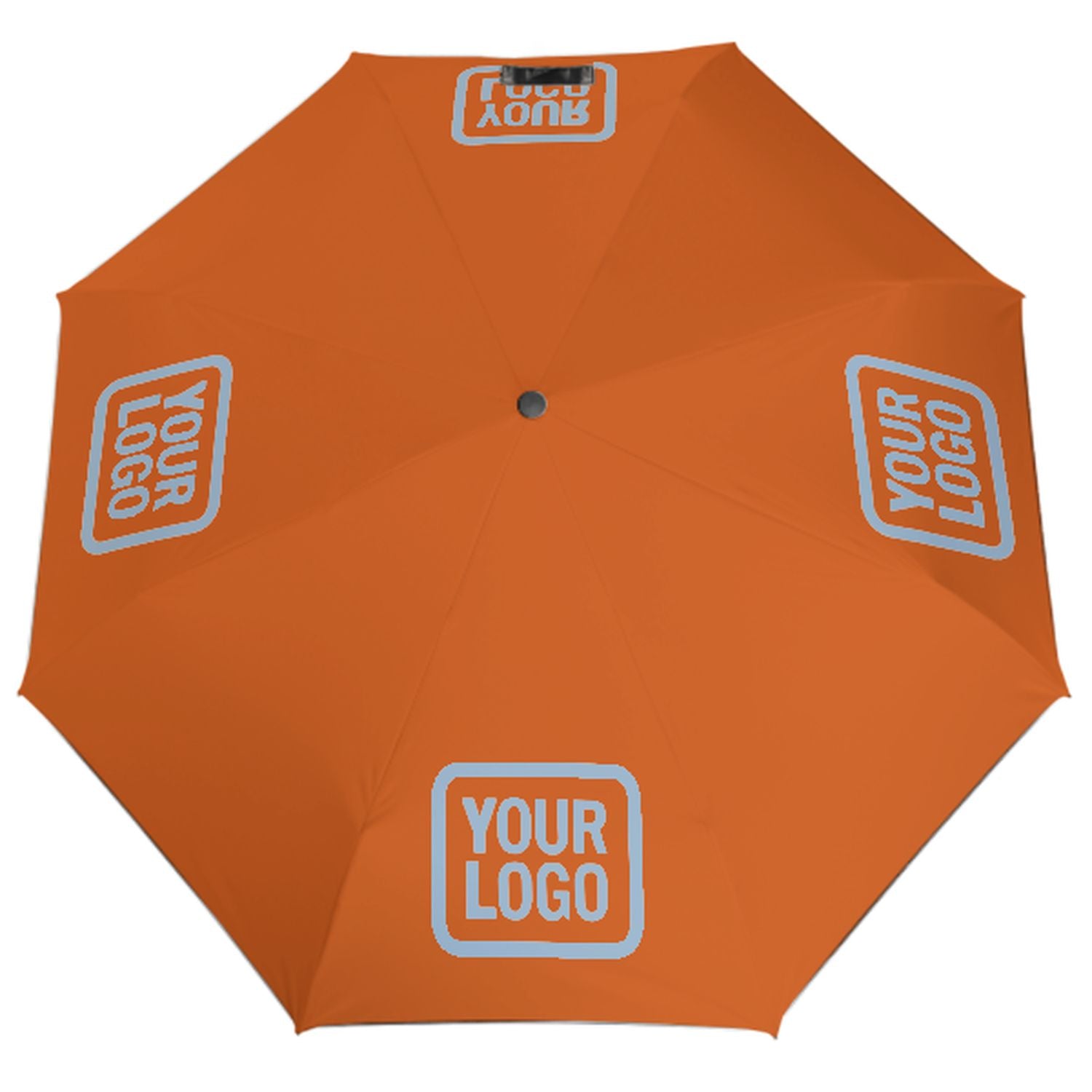 Maßgeschneidertes Orange Hellblau Automatik-Regenschirm