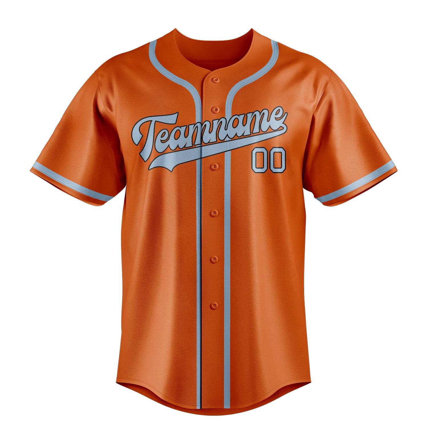 Benutzerdefiniertes Professionelles Orange Hellblau Baseballtrikot