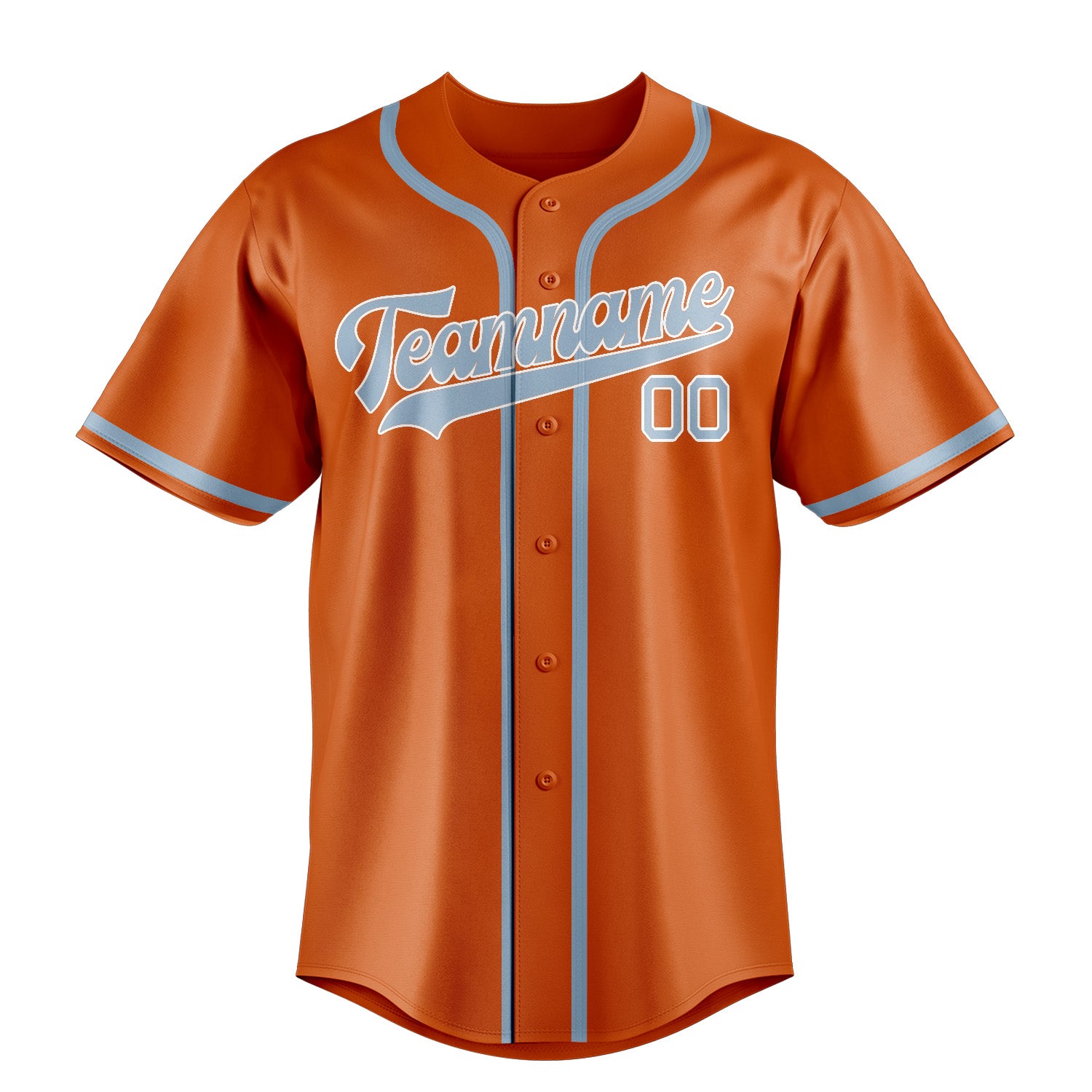 Benutzerdefiniertes Professionelles Orange Hellblau Baseballtrikot