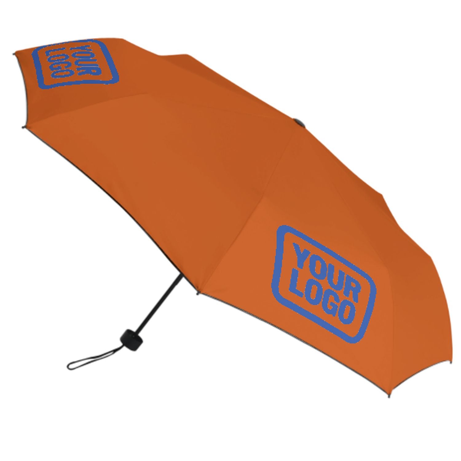 Maßgeschneidertes Orange Himmelblau Automatik-Regenschirm