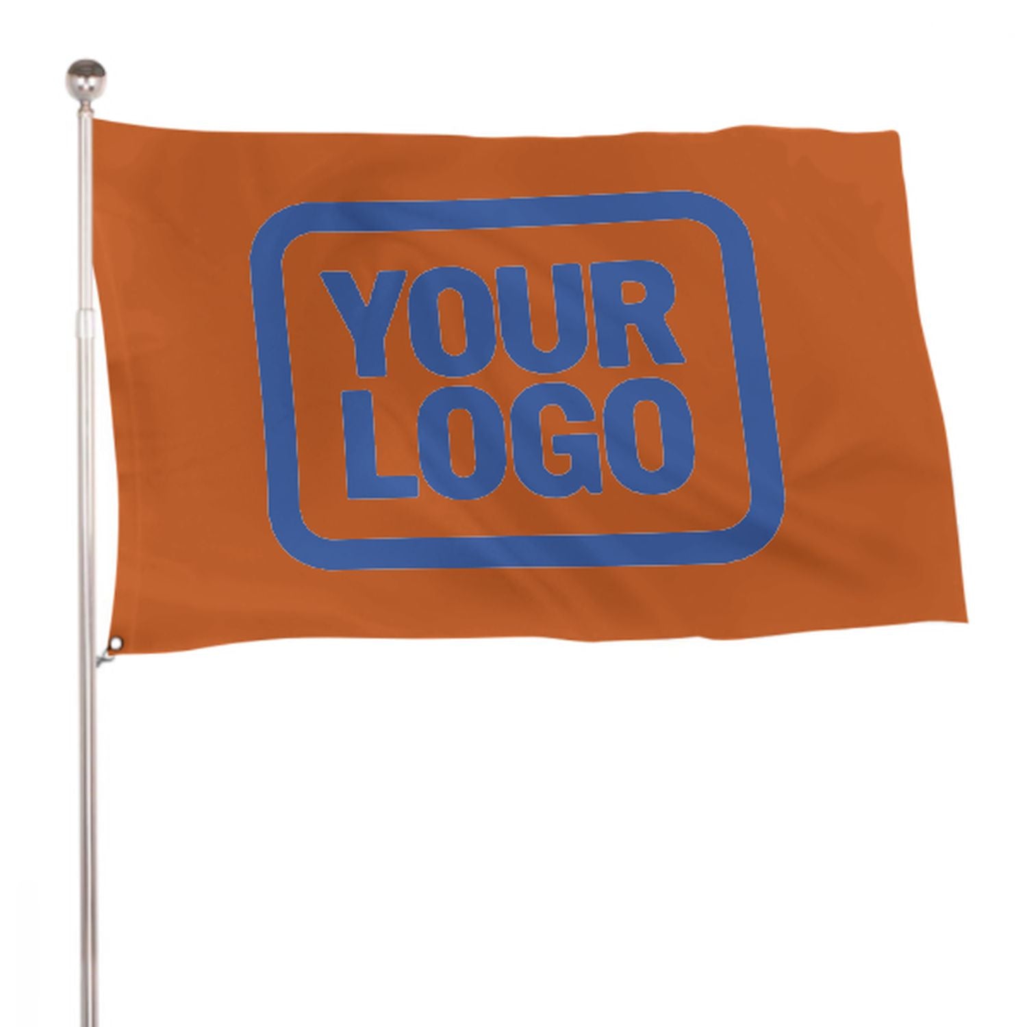 Maßgeschneidertes Orange Himmelblau Flagge