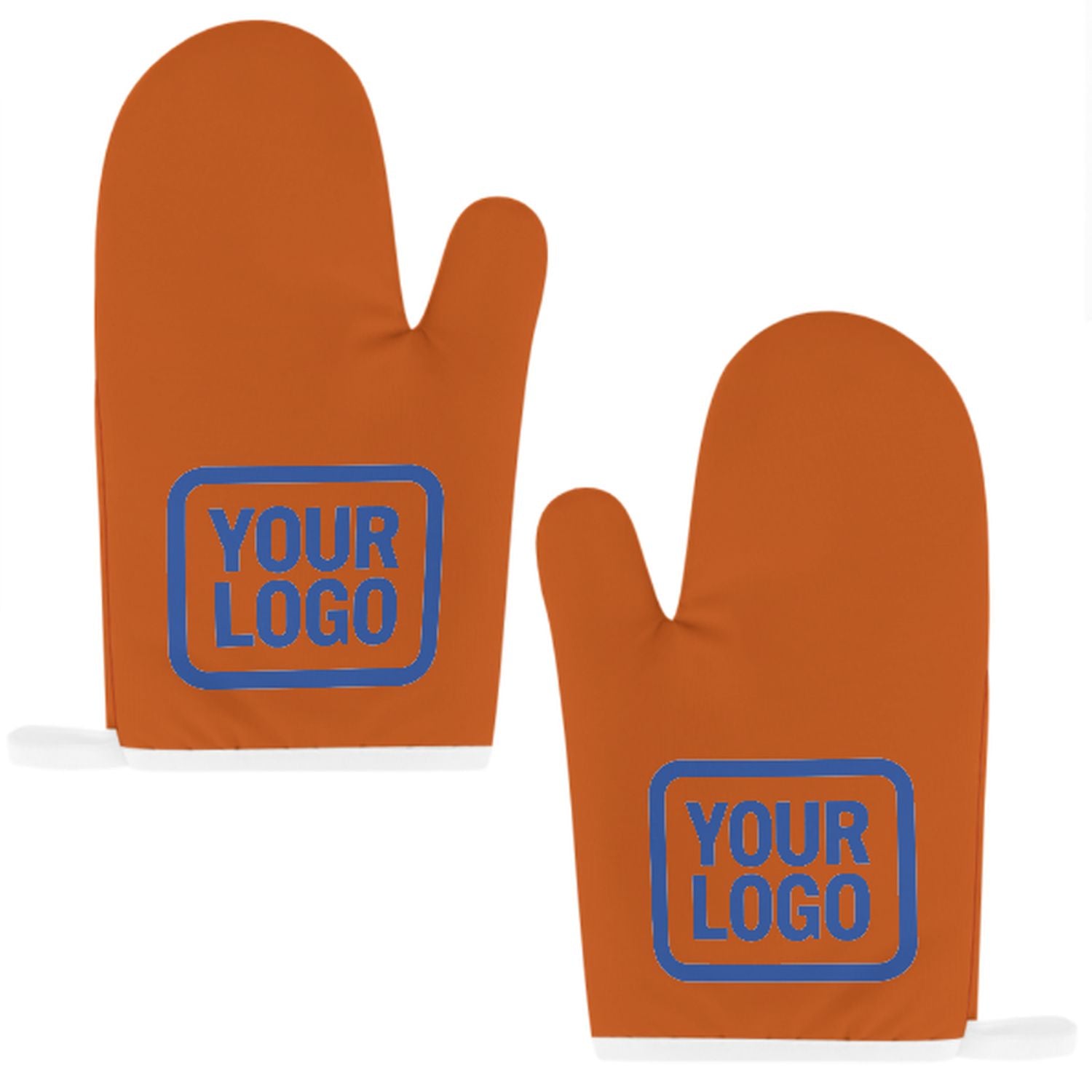 Maßgeschneidertes Orange  Himmelblau Topfhandschuh Set – 2-teilig