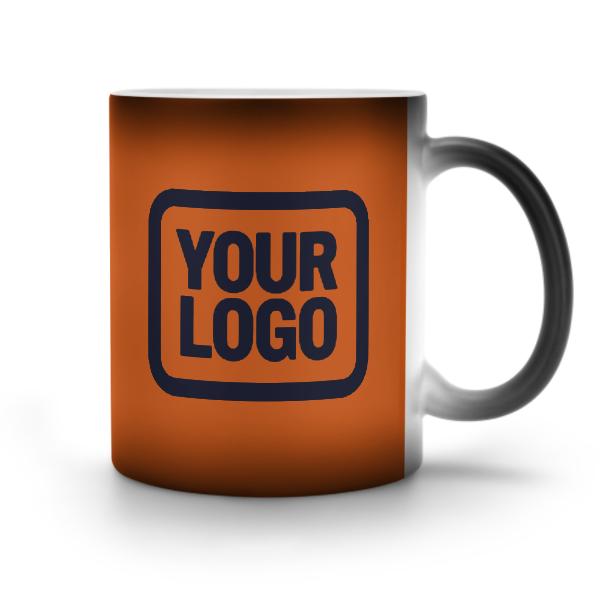 Maßgeschneidertes Orange Stahlblau Magischer Becher
