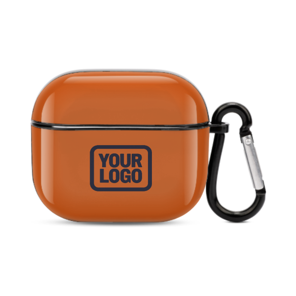 Maßgeschneidertes Orange Stahlblau AirPods-Hülle (3. Generation)