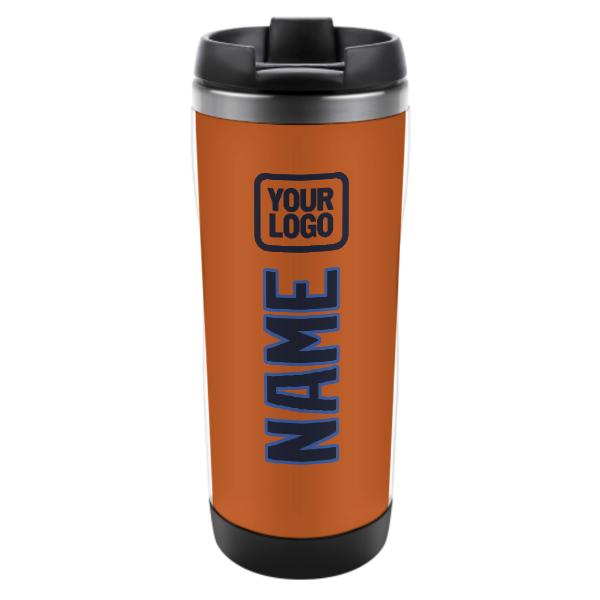 Tazza personalizzata in acciaio inossidabile blu acciaio arancione