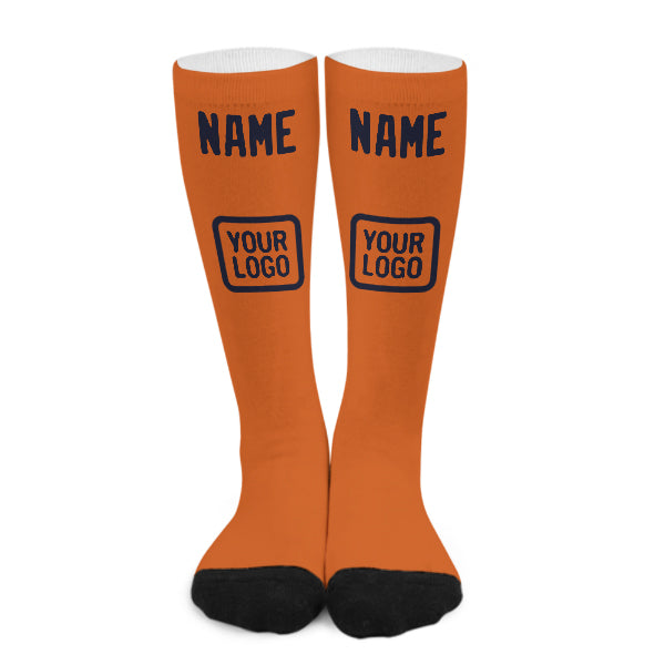 Maßgeschneidertes Orange Stahlblau Kniestrümpfe