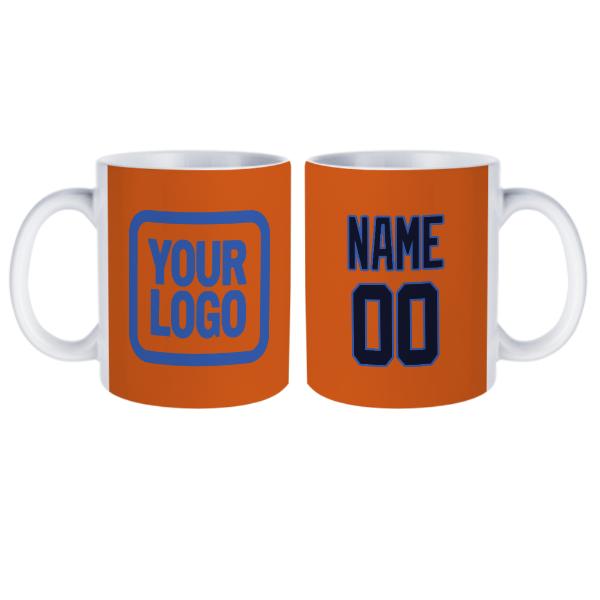 Maßgeschneidertes Orange Stahlblau Becher