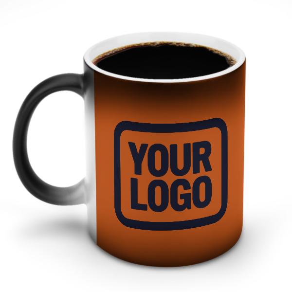 Maßgeschneidertes Orange Stahlblau Magischer Becher