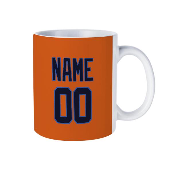 Maßgeschneidertes Orange Stahlblau Becher