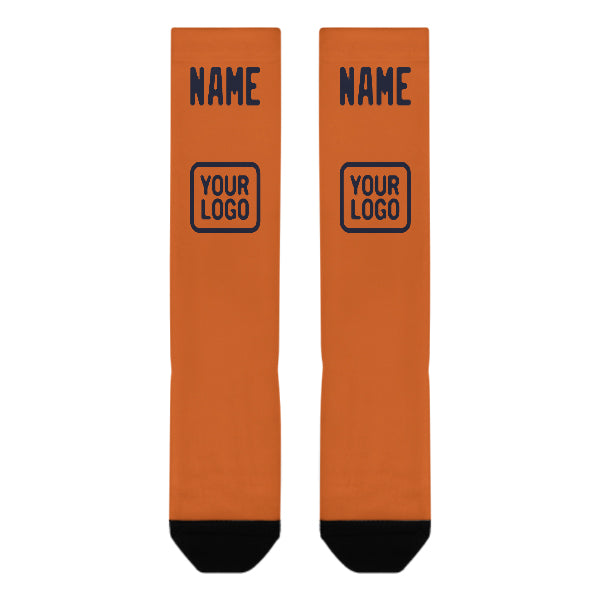 Maßgeschneidertes Orange Stahlblau Kniestrümpfe