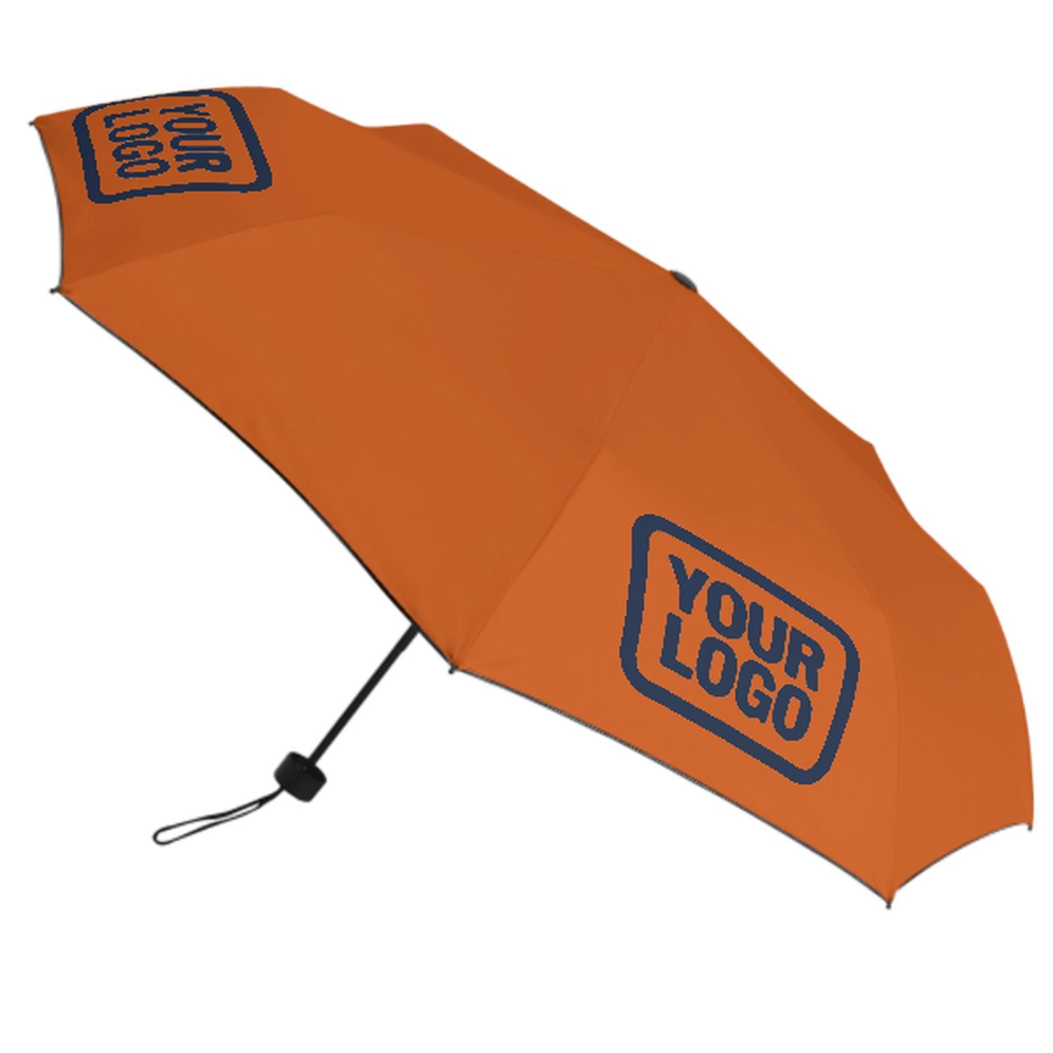 Maßgeschneidertes Orange Marineblau Automatik-Regenschirm