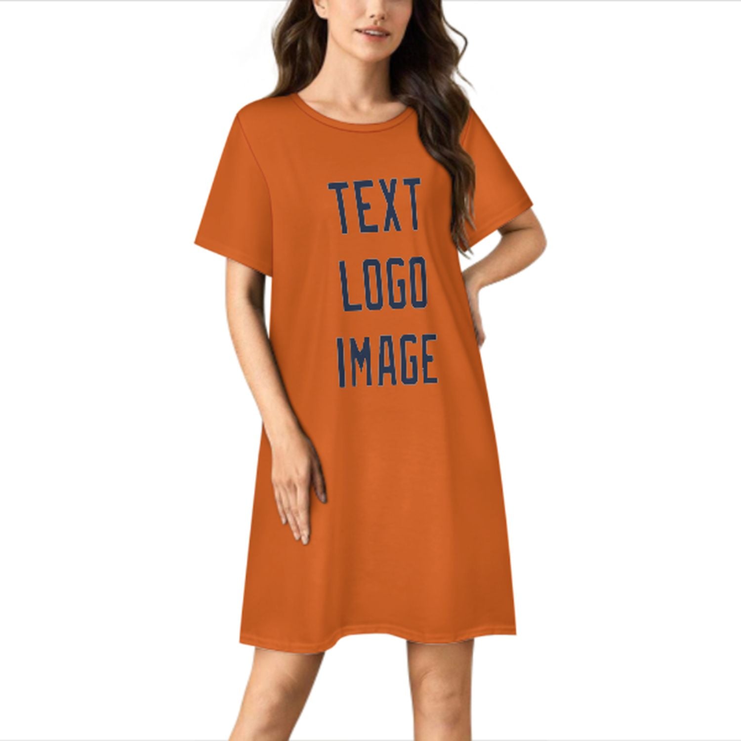 Maßgeschneidertes Orange Marineblau Nachthemd