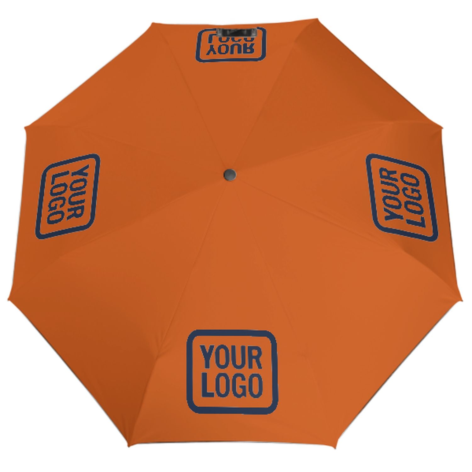 Maßgeschneidertes Orange Marineblau Automatik-Regenschirm