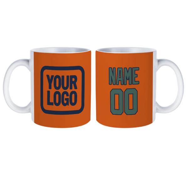 Maßgeschneidertes Orange Blaugrün Becher
