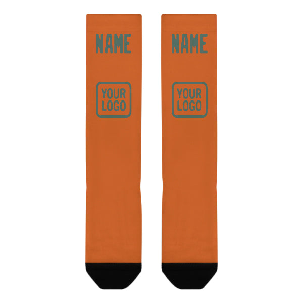 Maßgeschneidertes Orange Blaugrün Kniestrümpfe