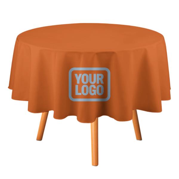 Maßgeschneidertes Orange Hellblau Runde Tischdecke