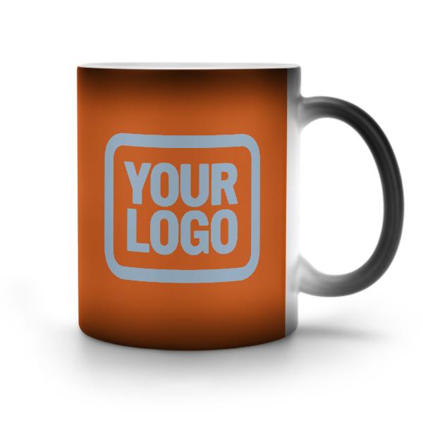 Maßgeschneidertes Orange Hellblau Magischer Becher