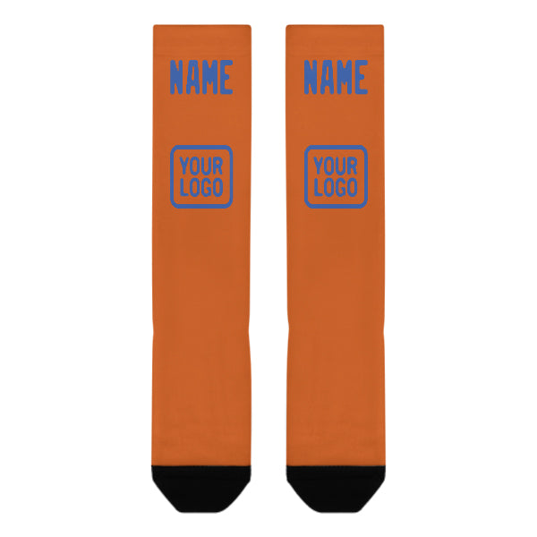 Maßgeschneidertes Orange Himmelblau Kniestrümpfe
