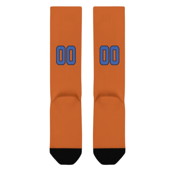 Maßgeschneidertes Orange Himmelblau Kniestrümpfe