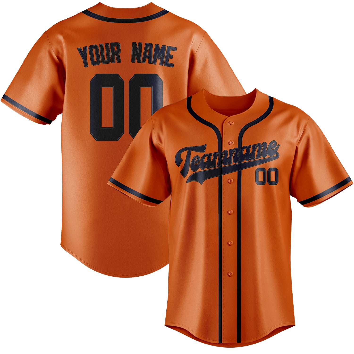 Benutzerdefiniertes Professionelles Orange Stahlblau Baseballtrikot