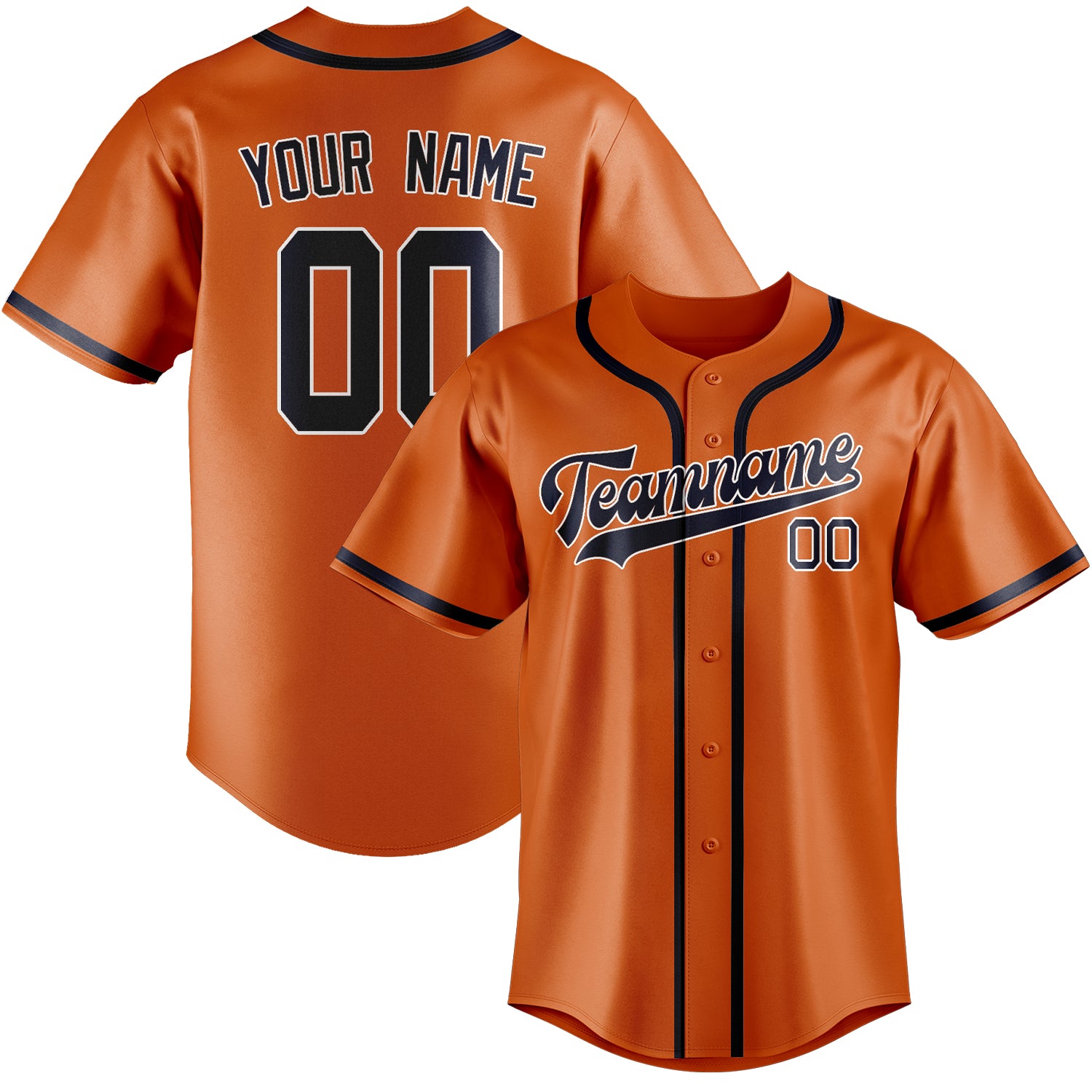 Benutzerdefiniertes Professionelles Orange Stahlblau Baseballtrikot