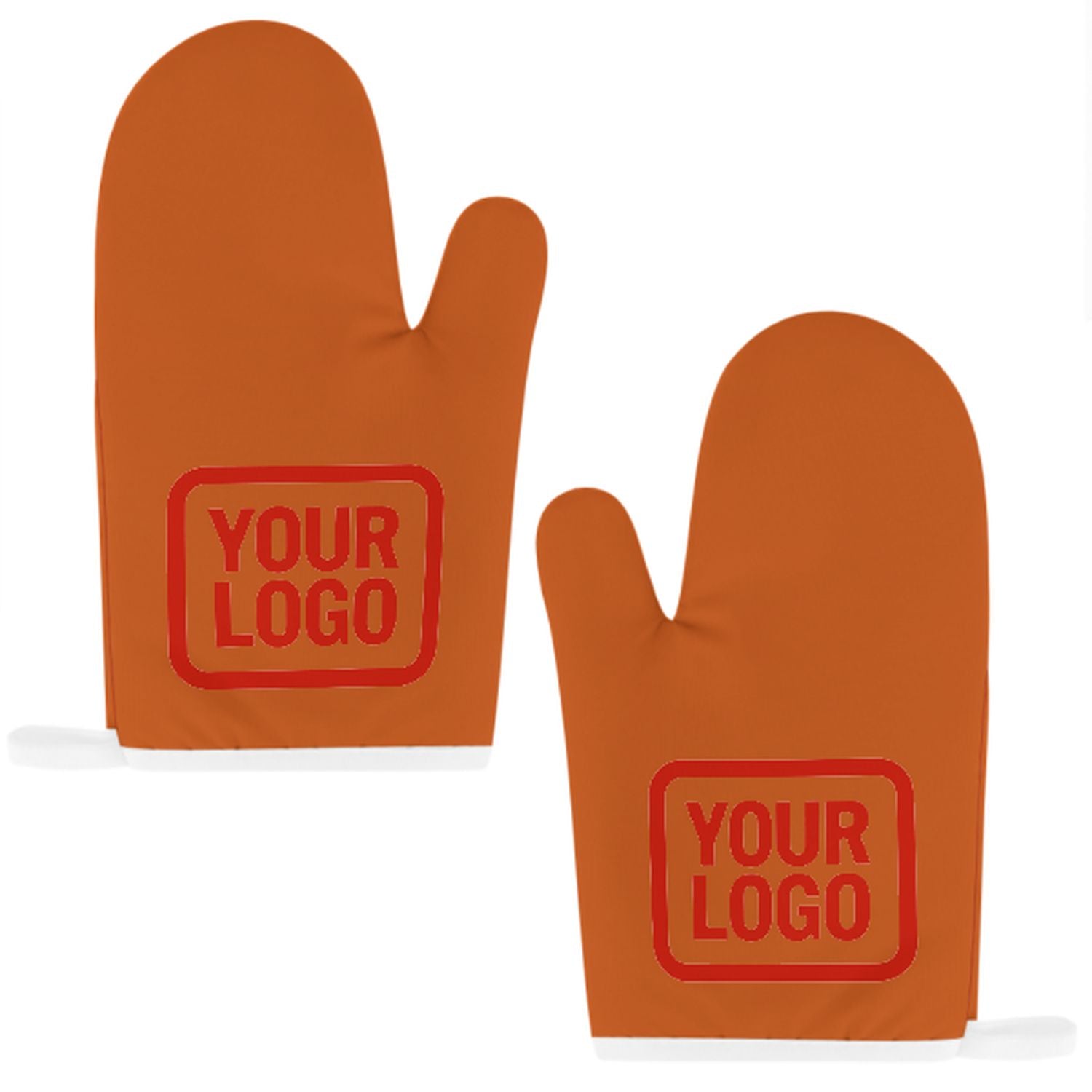 Maßgeschneidertes Orange  Orangerot Topfhandschuh Set – 2-teilig