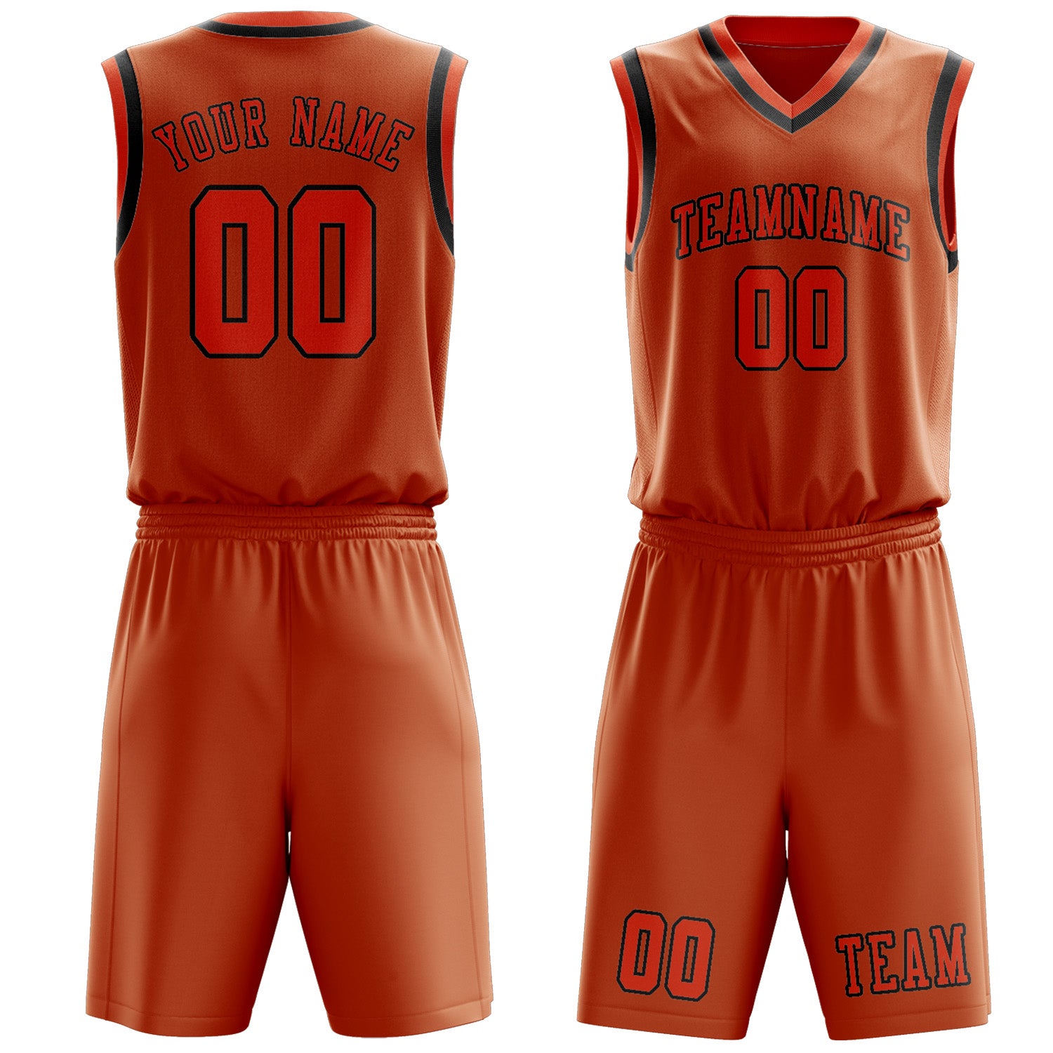 Benutzerdefiniertes Professionelles Orange Orangerot Basketballtrikot-Set