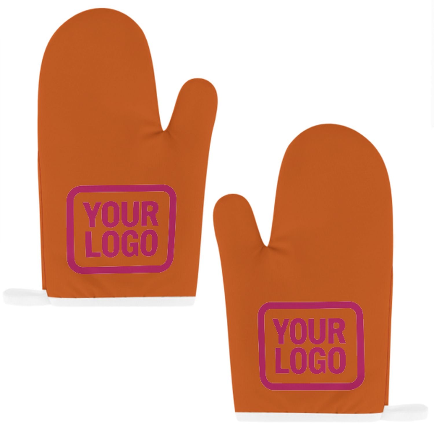 Maßgeschneidertes Orange  Rosarot Topfhandschuh Set – 2-teilig