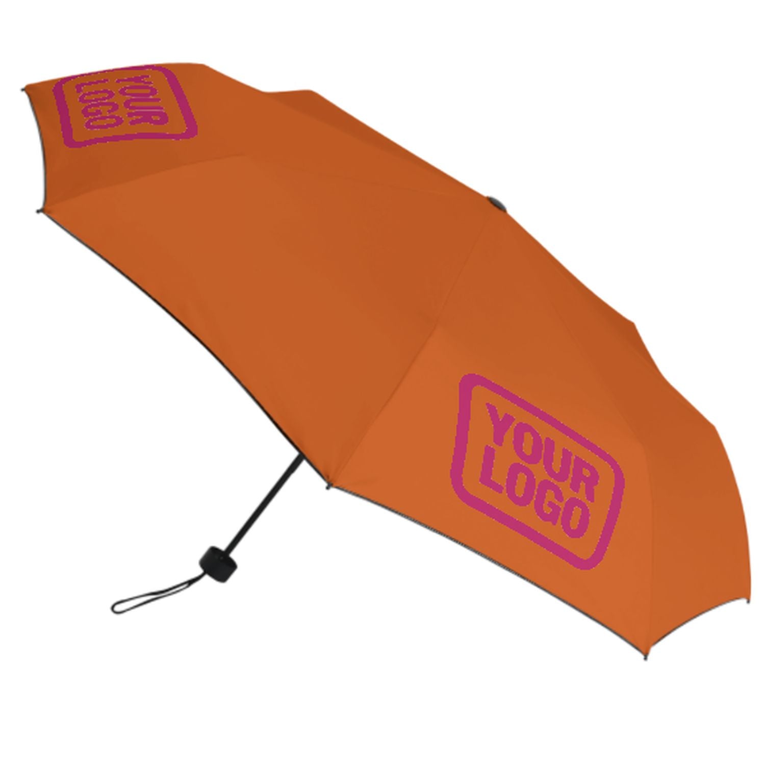 Maßgeschneidertes Orange Rosarot Automatik-Regenschirm