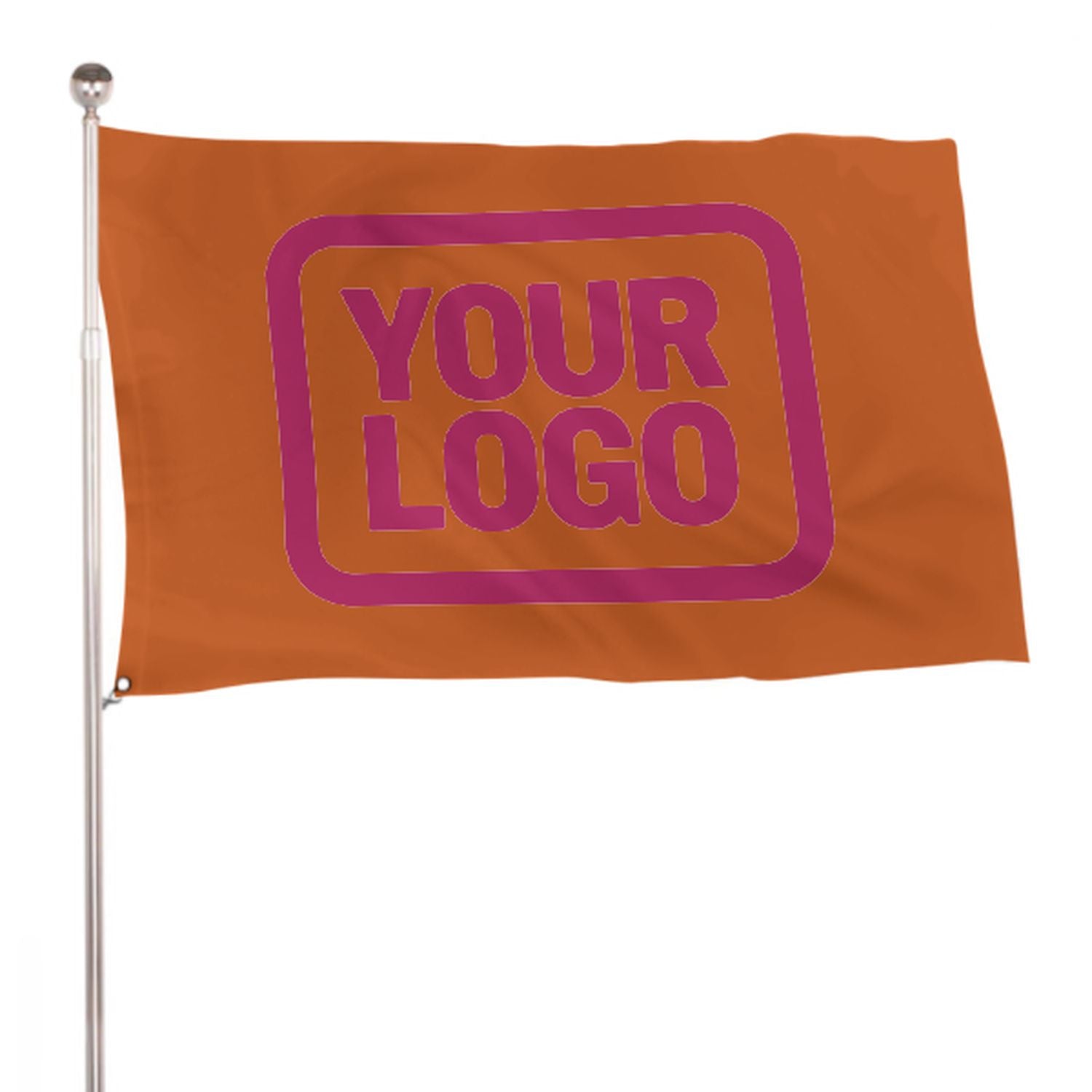 Maßgeschneidertes Orange Rosarot Flagge