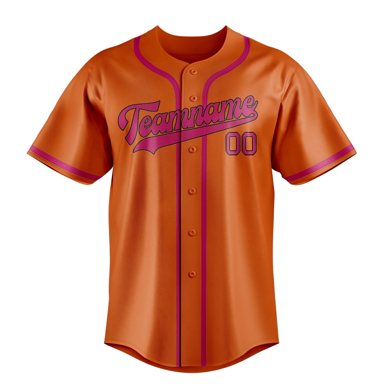 Benutzerdefiniertes Professionelles Orange Rosarot Baseballtrikot