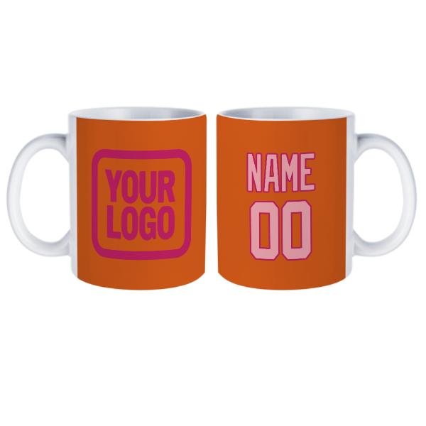 Maßgeschneidertes Orange Rosa Becher