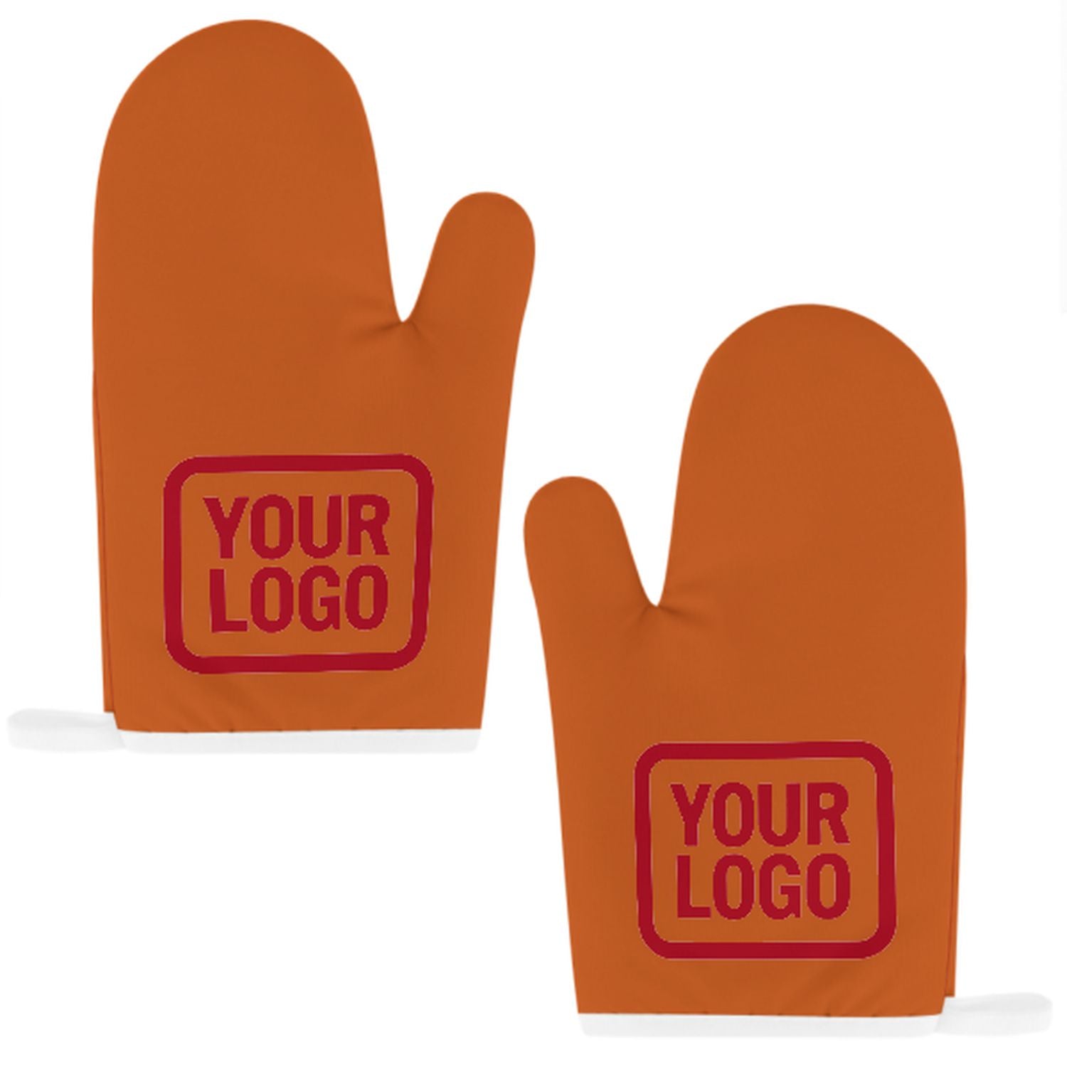 Maßgeschneidertes Orange  Rot Topfhandschuh Set – 2-teilig