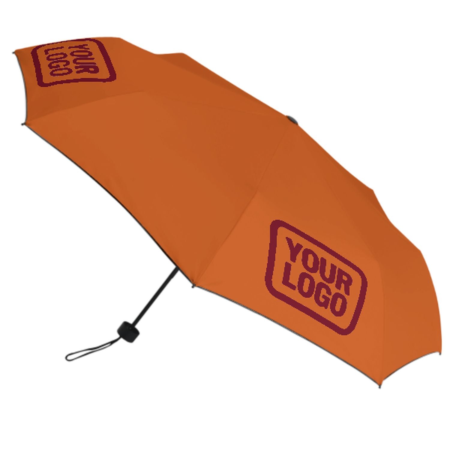 Maßgeschneidertes Orange Karmesinrot Automatik-Regenschirm