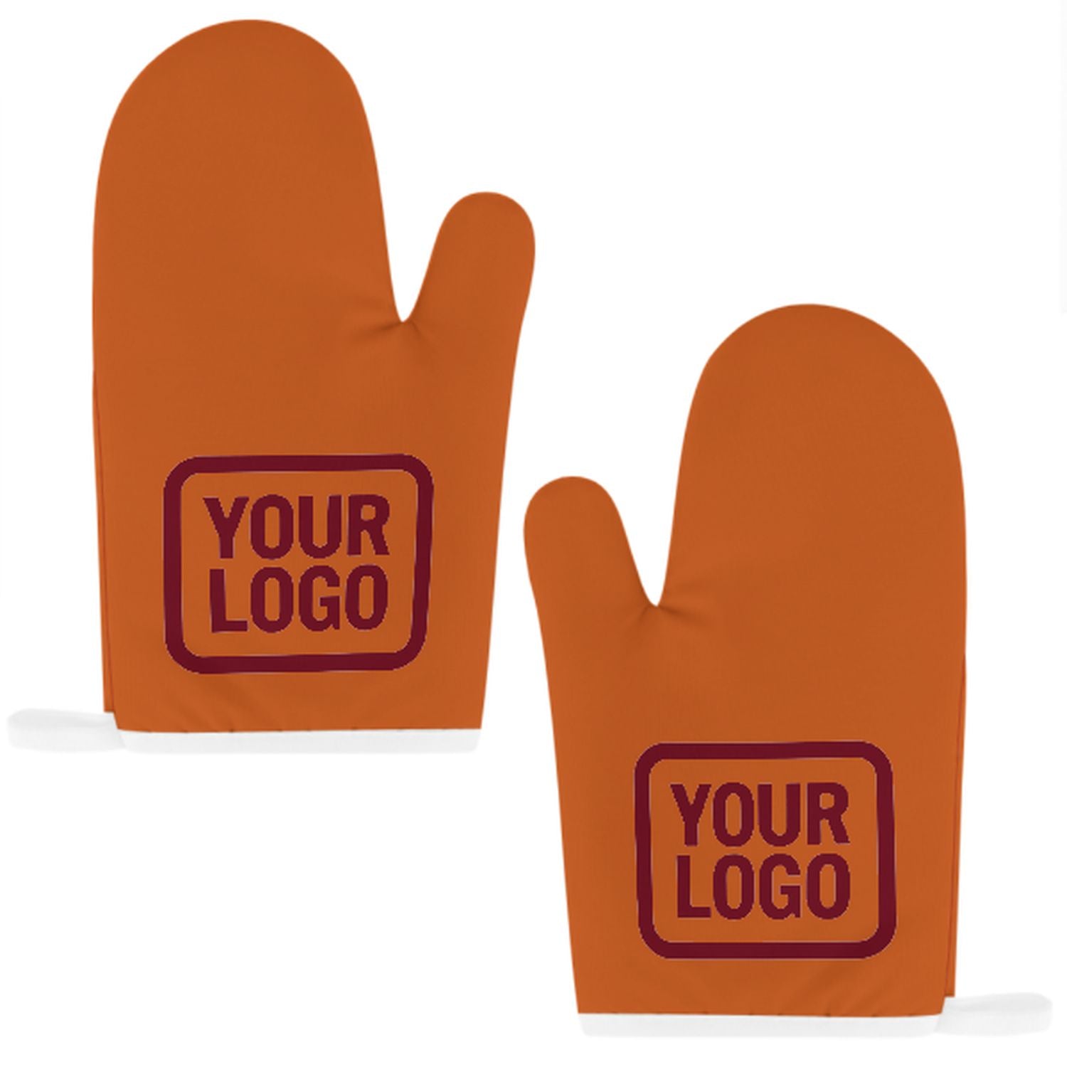 Maßgeschneidertes Orange  Karmesinrot Topfhandschuh Set – 2-teilig