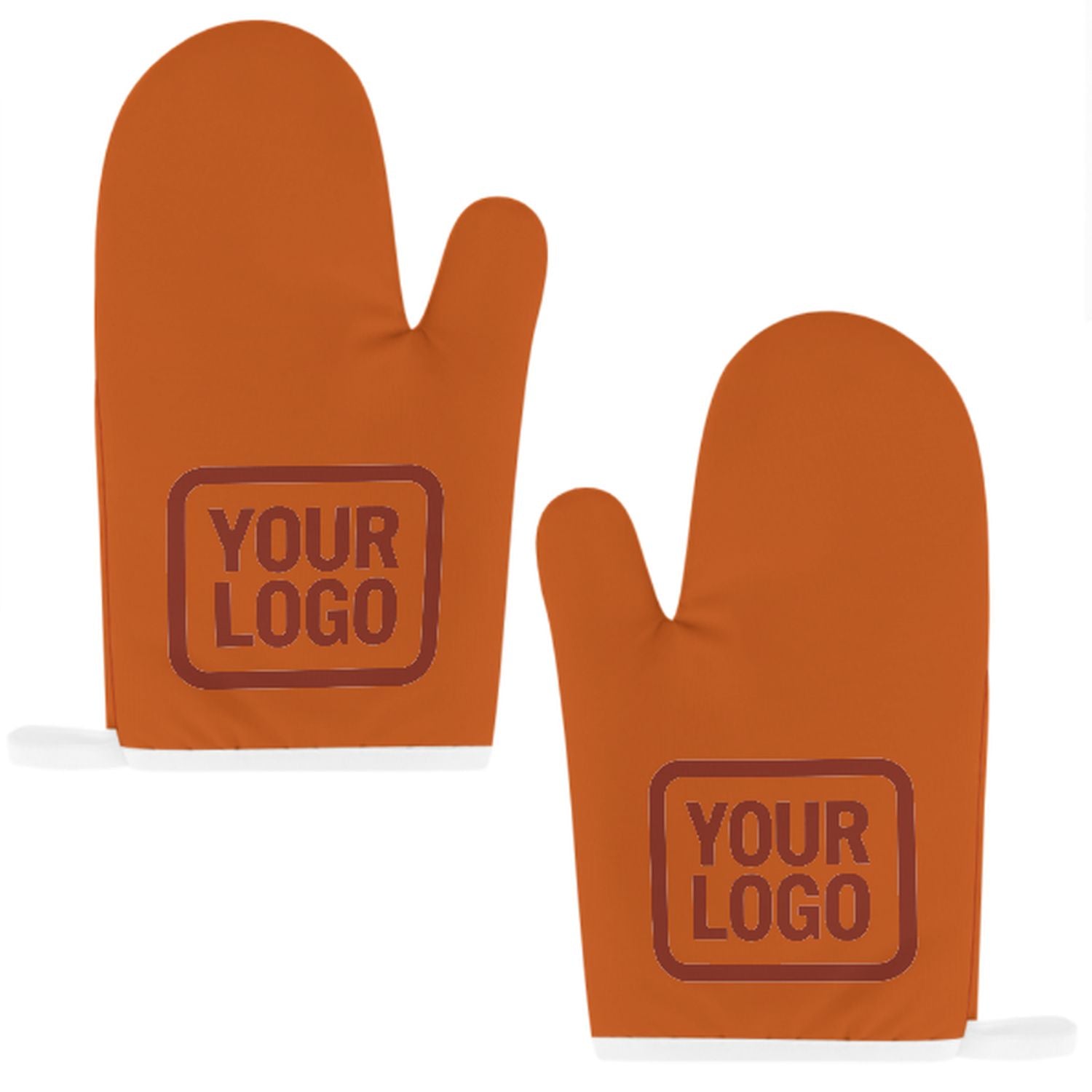 Maßgeschneidertes Orange  Korallenrot Topfhandschuh Set – 2-teilig