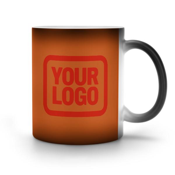 Maßgeschneidertes Orange Orangerot Magischer Becher