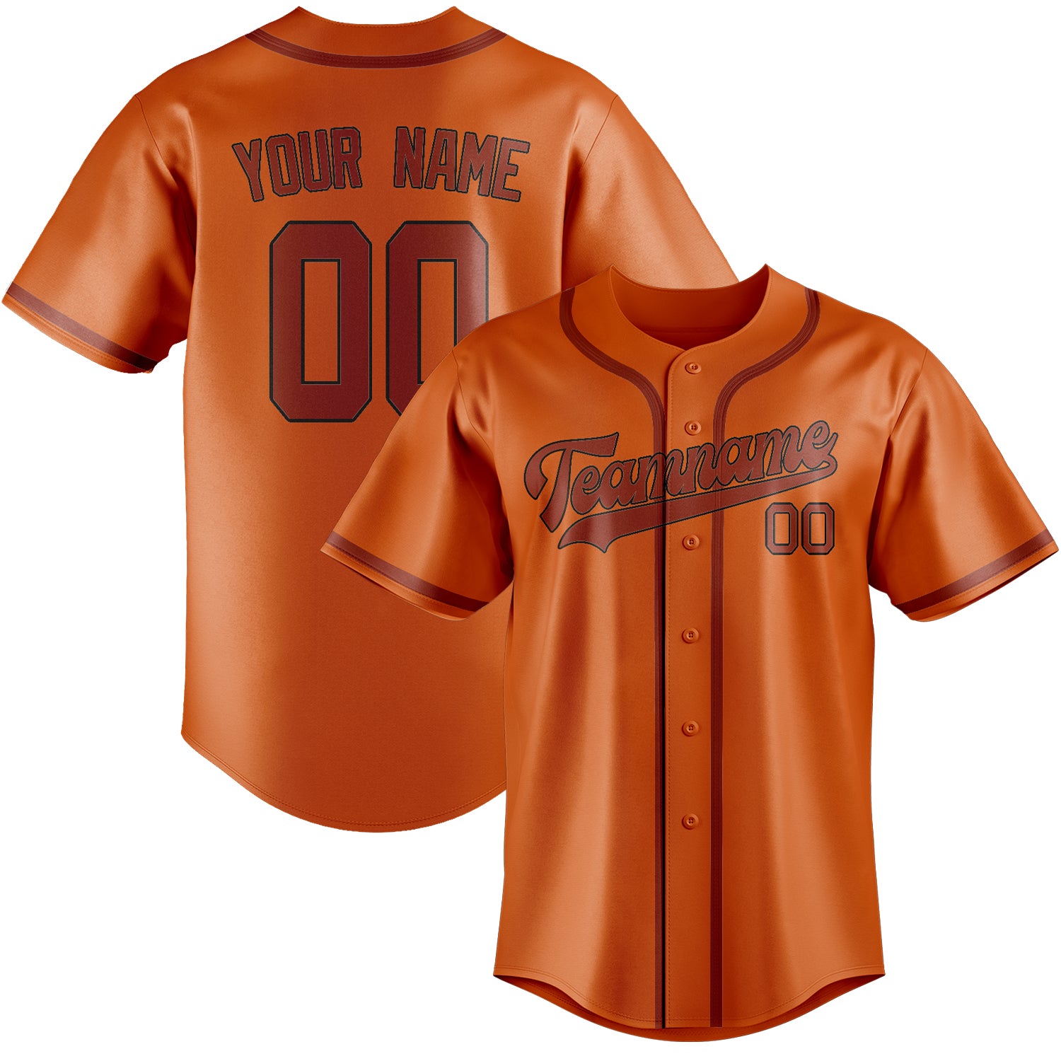 Benutzerdefiniertes Professionelles Orange Korallenrot Baseballtrikot