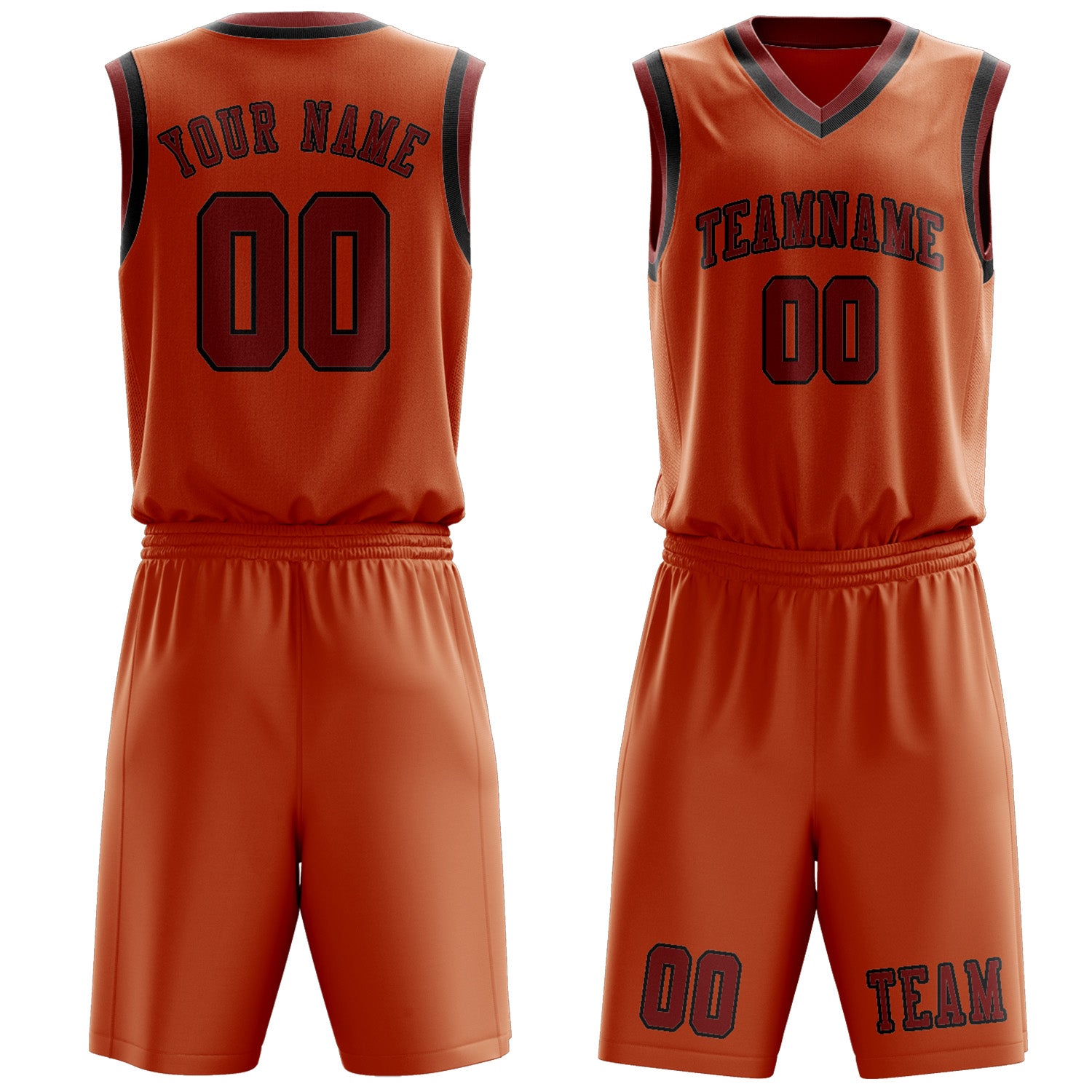 Benutzerdefiniertes Professionelles Orange Korallenrot Basketballtrikot-Set