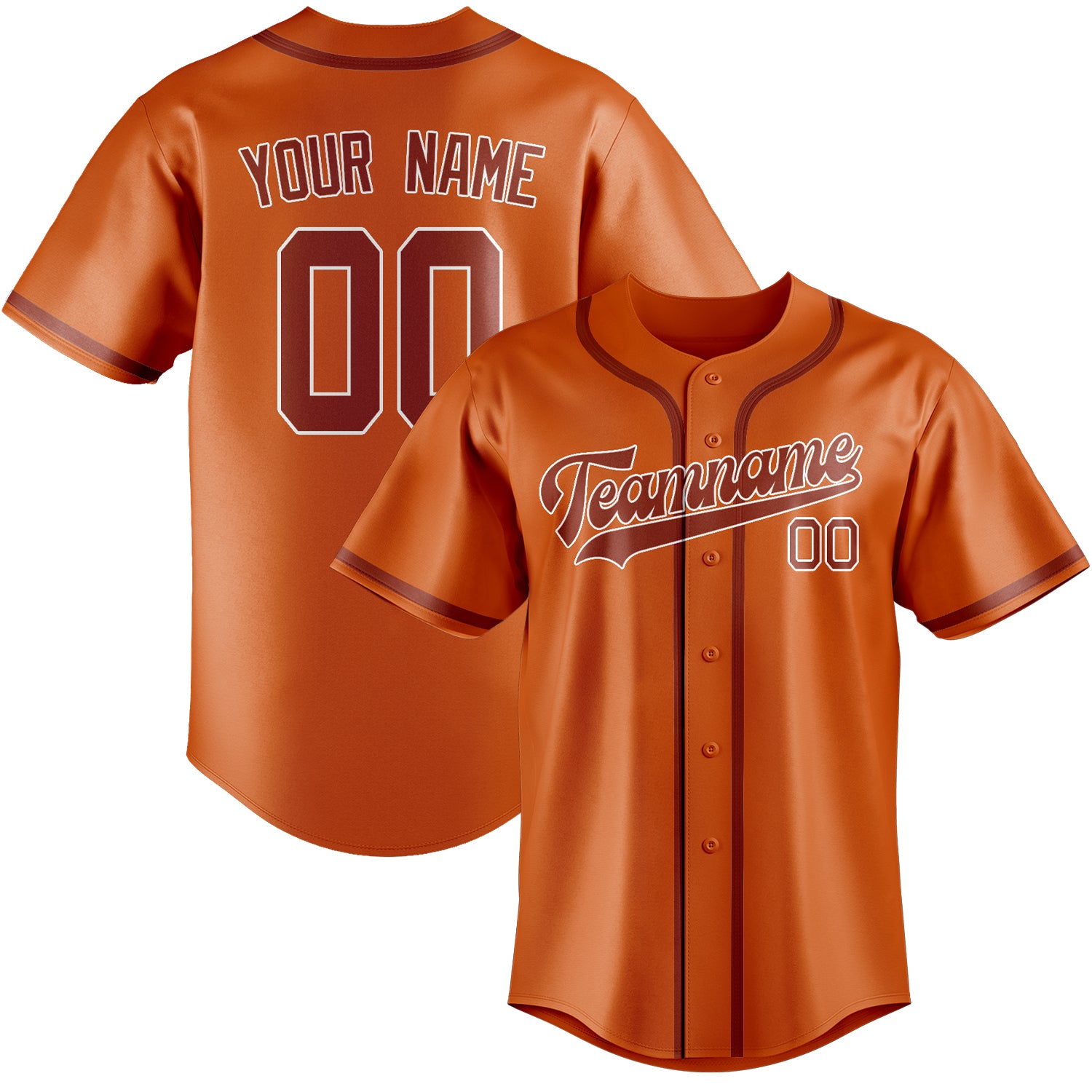 Benutzerdefiniertes Professionelles Orange Korallenrot Baseballtrikot