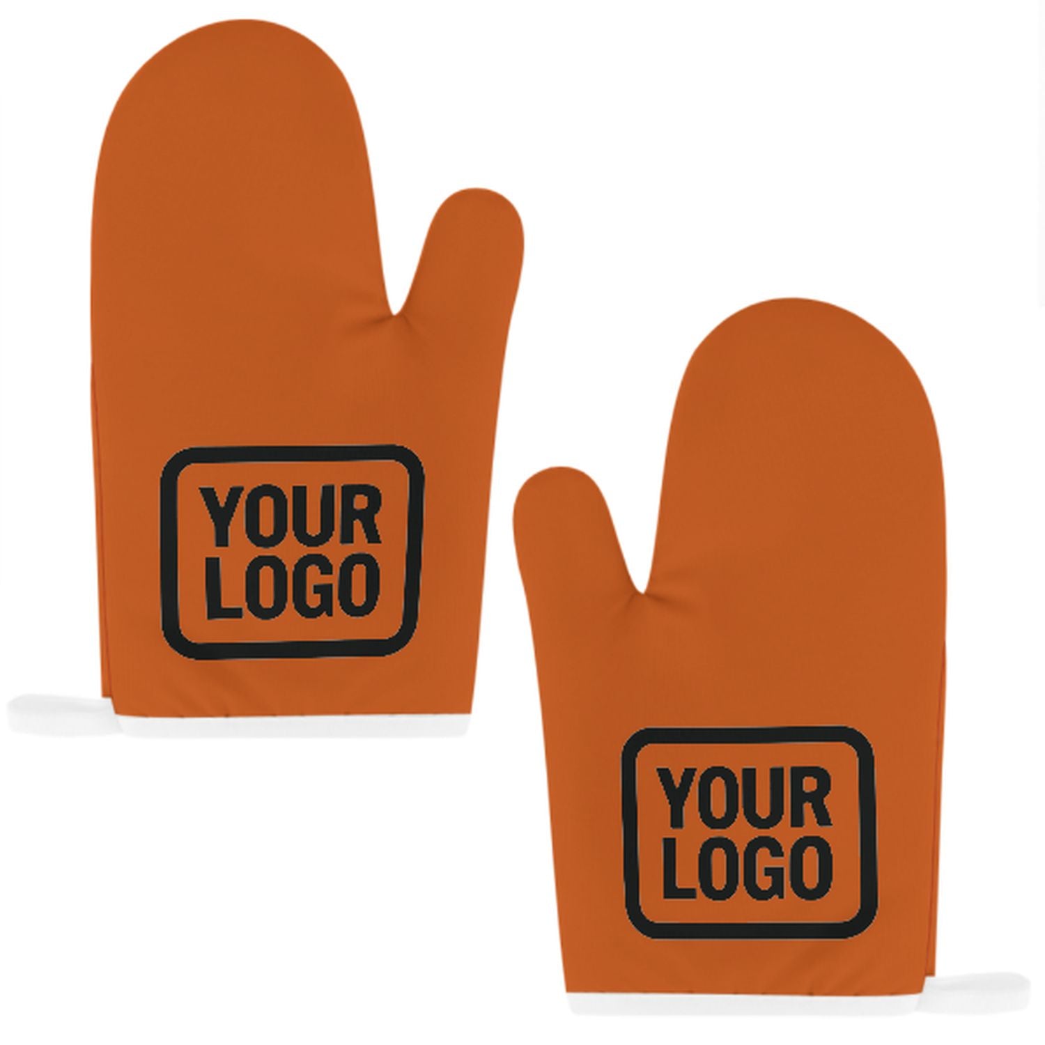 Maßgeschneidertes Orange  Schwarz Topfhandschuh Set – 2-teilig